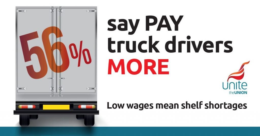 The public knows why shelves are empty drivers lousy pay.