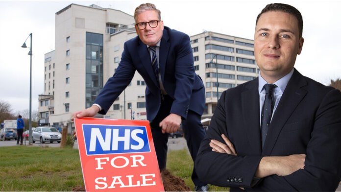 Starmer, Streeting NHS for sale