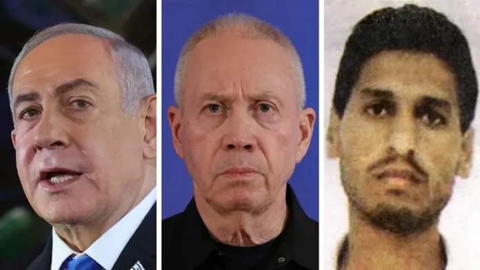 Benjamin Netanyahu (L), Yoav Gallant (C) and Mohammed Deif (R)