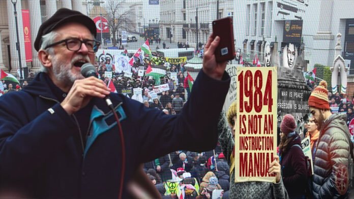 Jeremy Corbyn protesting