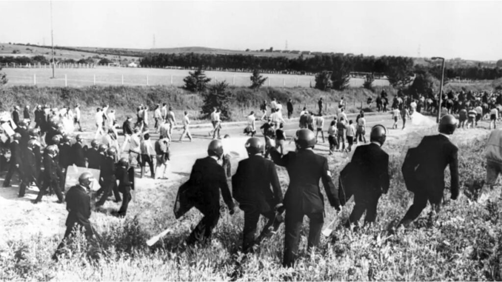 The Battle of Orgreave striking miners in June 1984