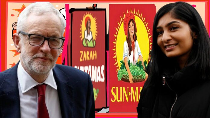 Raisins-and-Racism Zarah Sultana, Jeremy Corbyn