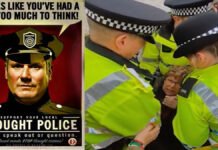 When Pensioners Become Terrorists: Britain’s Descent into Authoritarian Absurdity Audrey White arrested